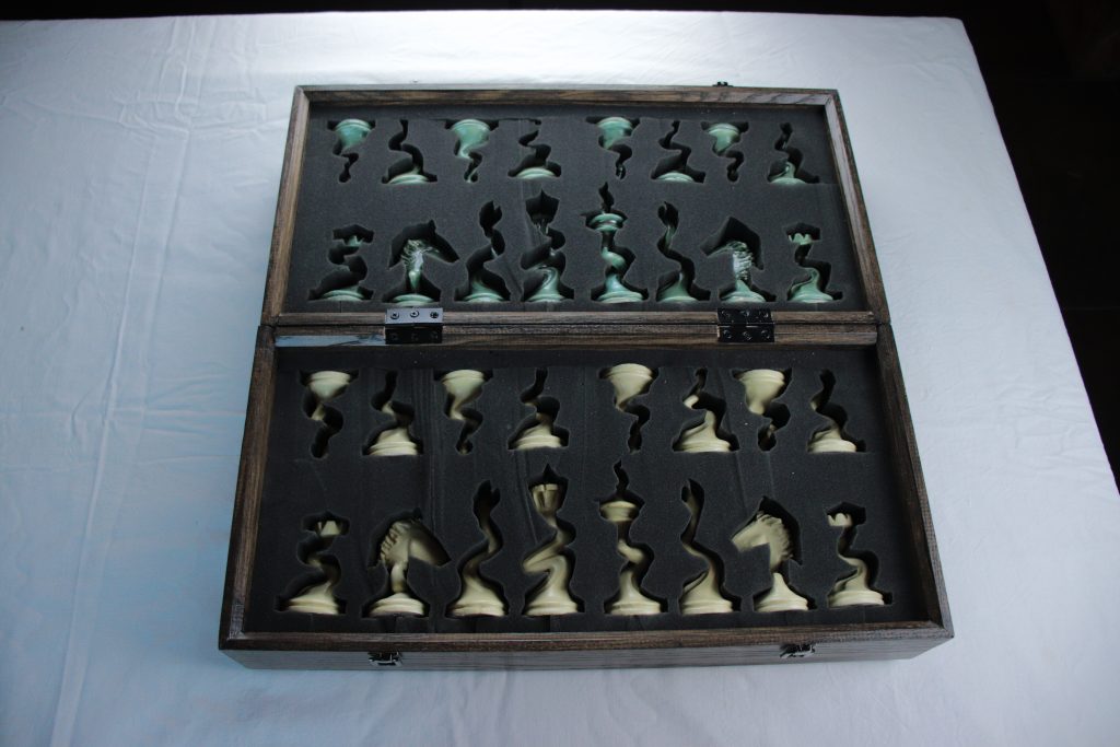 Jeu d'Échecs Vert-Argent et Jaune