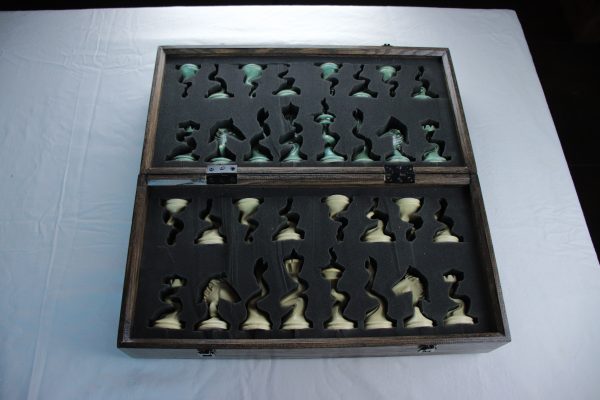 Jeu d'Échecs Vert-Argent et Jaune
