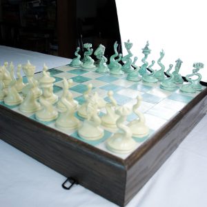 Jeu d'Échecs Vert-Argent et Jaune – Image 8