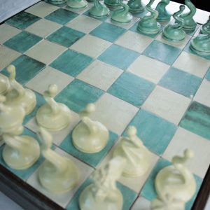 Jeu d'Échecs Vert-Argent et Jaune – Image 9