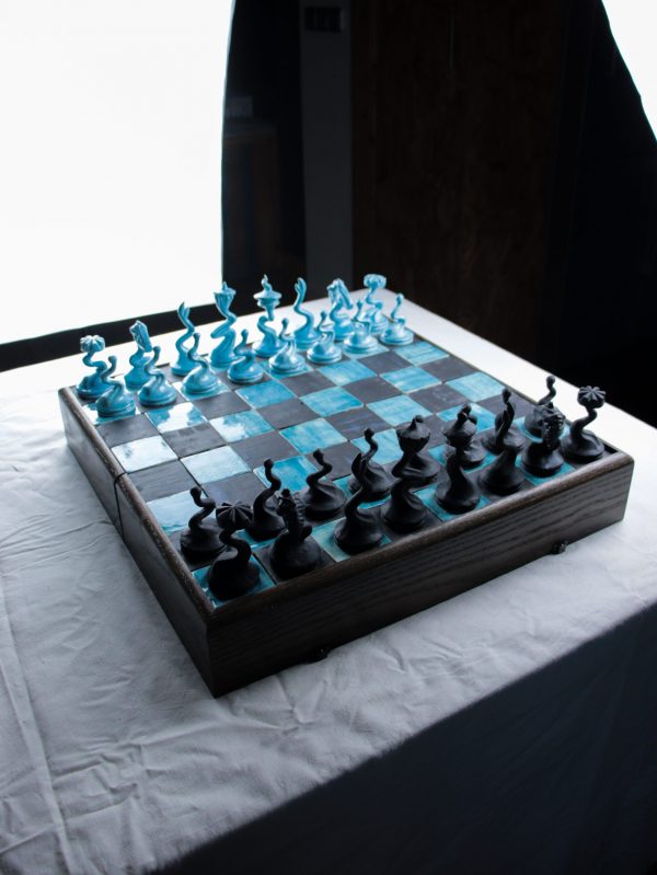Jeu d'Échecs Bleu et Noir